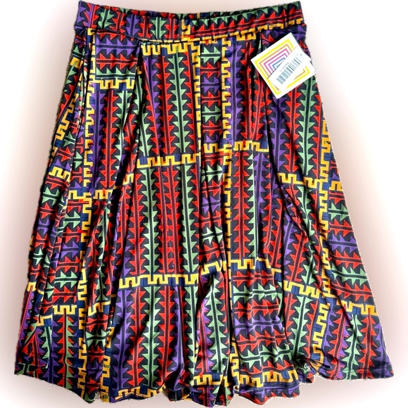 LuLaRoe Colorful Geometric Patterned Madison Skirt - Picture 1 of 2